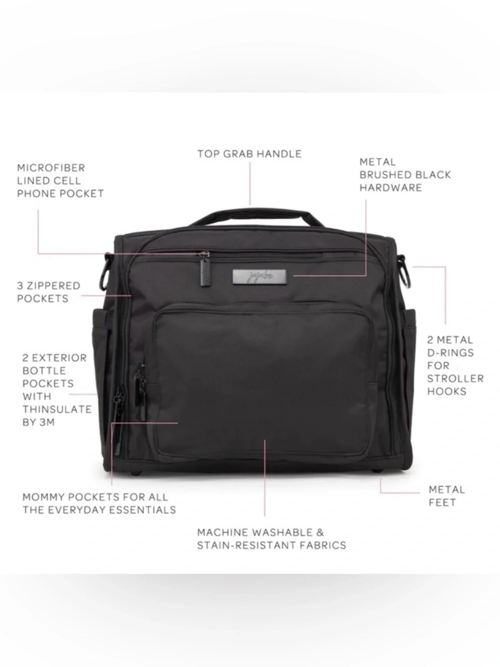 JuJube Black BFF Backpack Diaper Bag